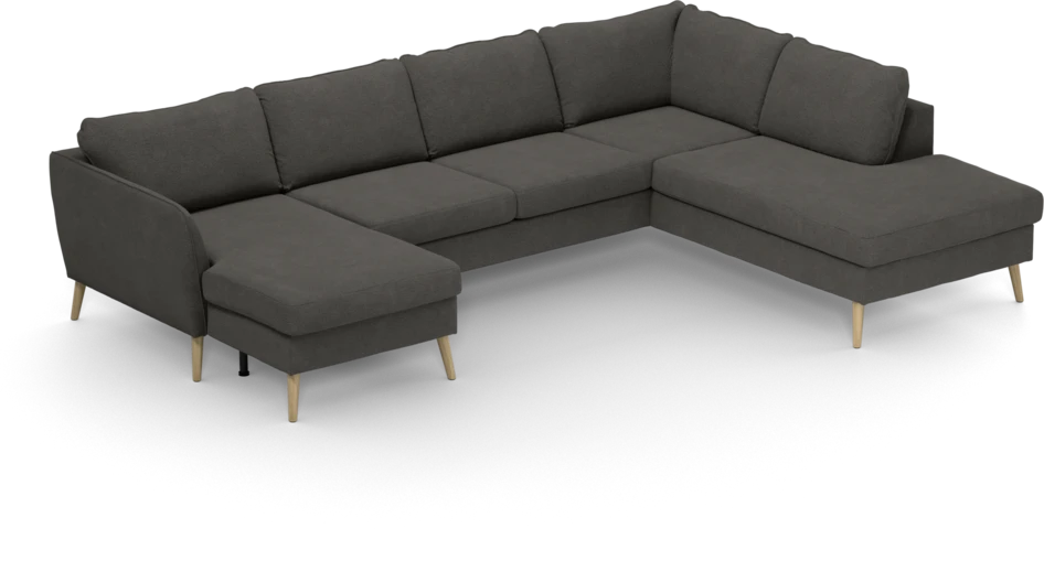 County - 3-sits soffa med schäslong vänster och divan höger - Brun