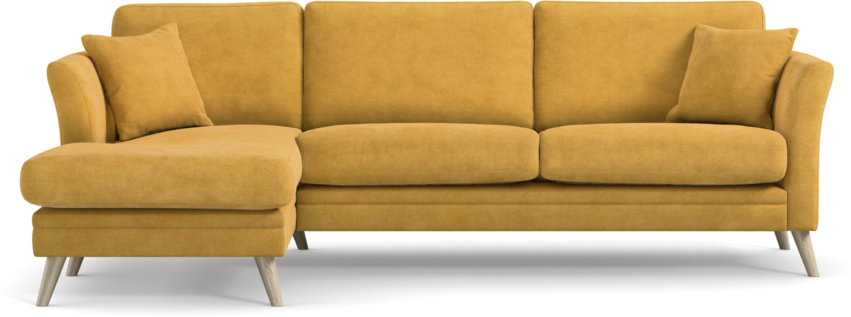 Eden - 2,5-sits soffa med schäslong - Gul