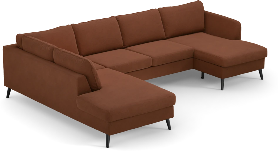 County - 3-sits soffa med divan vänster och schäslong höger - Orange