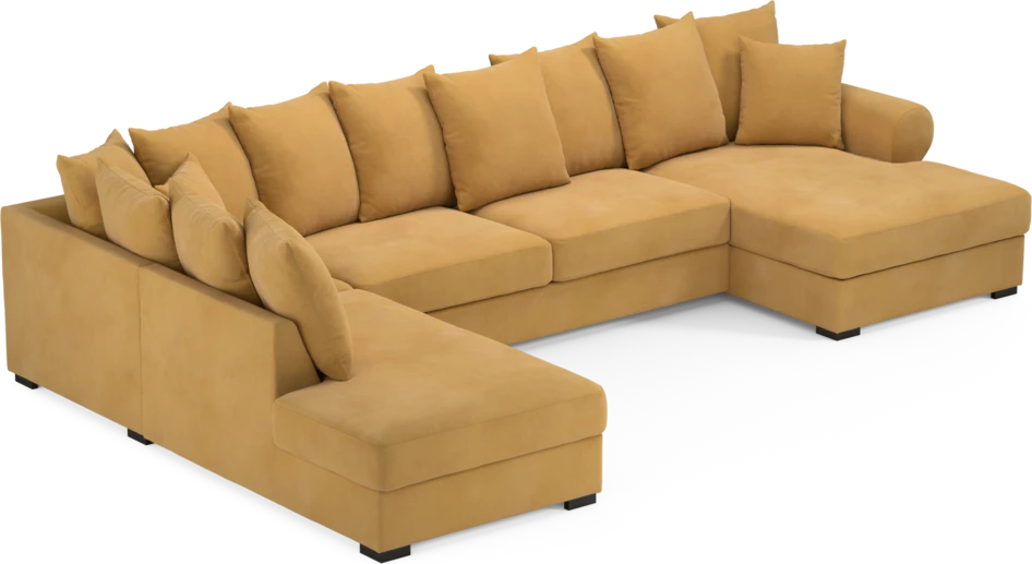 Town - 3-sits soffa med divan vänster och schäslong höger - Gul