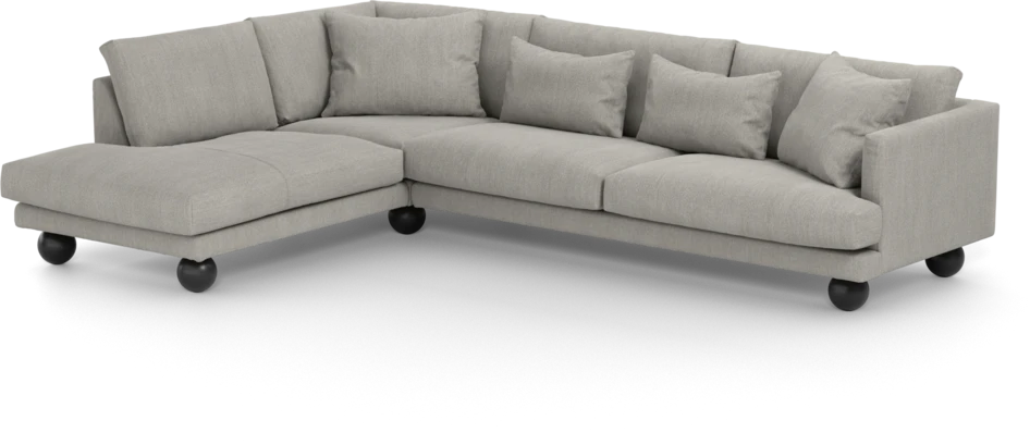 Harper - 3-sits soffa med divan vänster - Grå