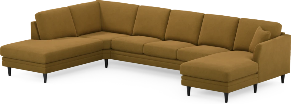 Eden - 3-sits soffa med divan vänster och schäslong höger - Gul