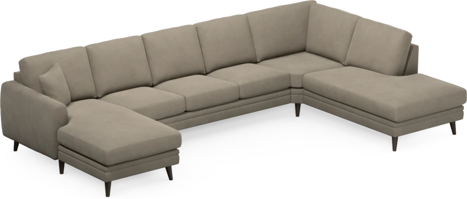 Eden - 3-sits soffa med schäslong vänster och divan höger - Beige