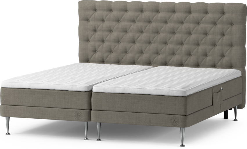 Särö Comfort - Ställbar säng, dubbelsäng med bäddmadrass, sängben och Pikerad sänggavel