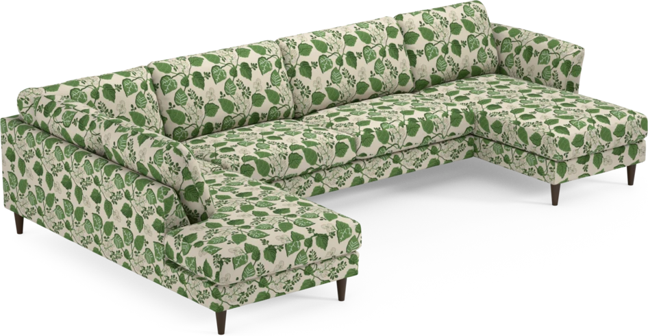 Bridge - 3-sits soffa med divan vänster och schäslong höger - Grön