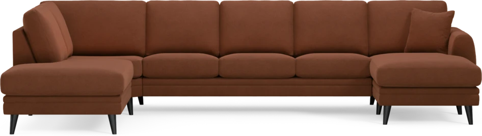 Eden - 3-sits soffa med divan vänster och schäslong höger - Orange
