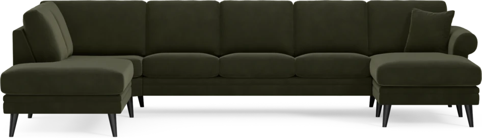 Eden - 3-sits soffa med divan vänster och schäslong höger - Grön