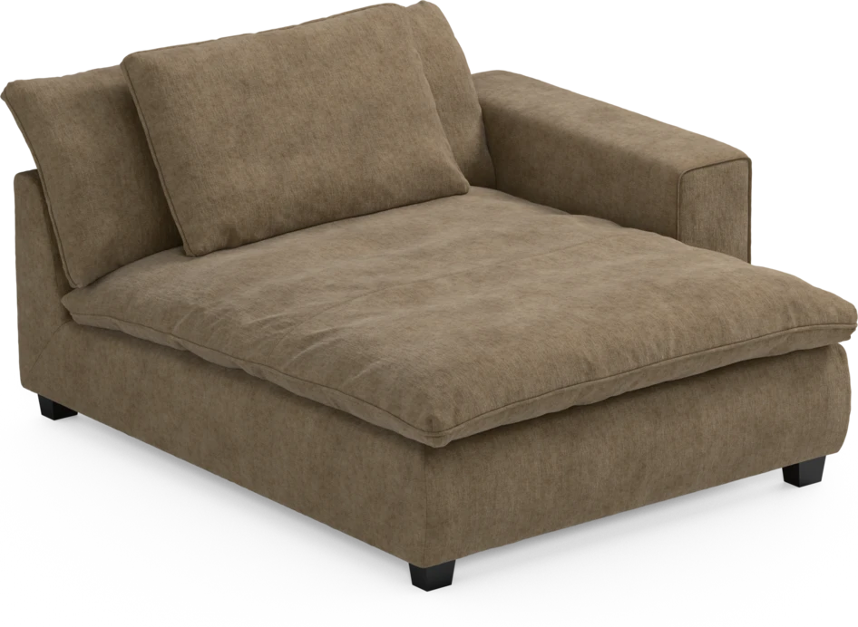Bellora - Schäslong XL med armstöd höger - Brun