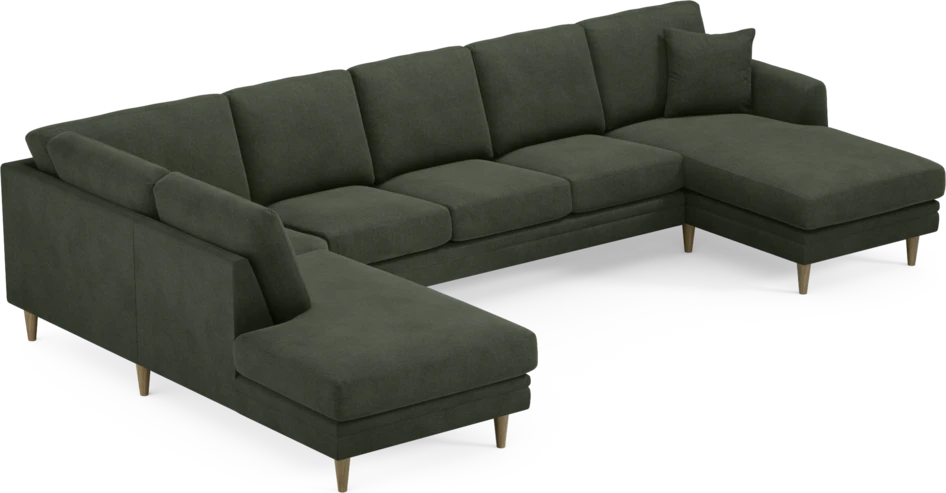 Eden - 3-sits soffa med divan vänster och schäslong höger - Grön