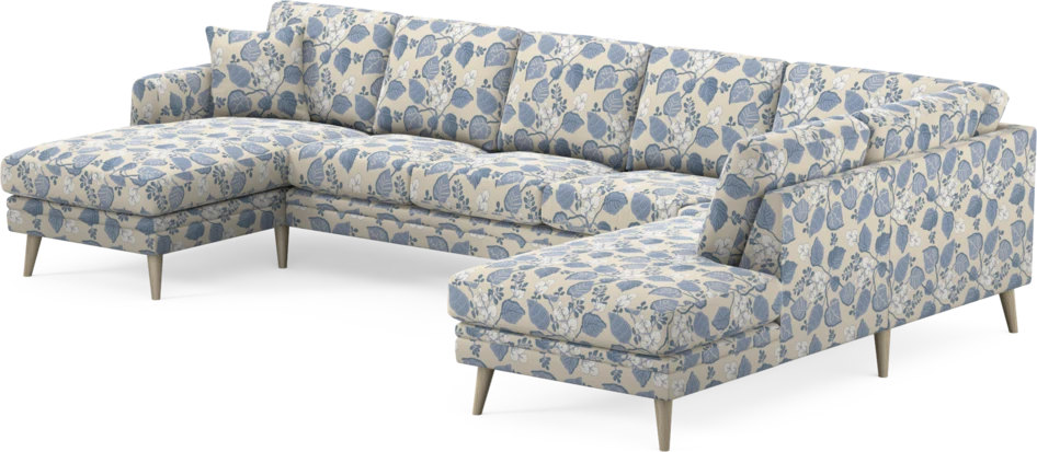 Eden - 3-sits soffa med schäslong vänster och divan höger - Flerfärgad