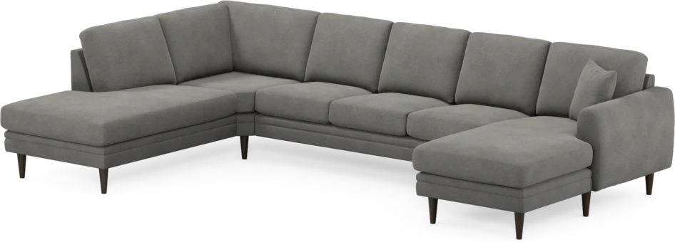 Eden - 3-sits soffa med divan vänster och schäslong höger - Grå