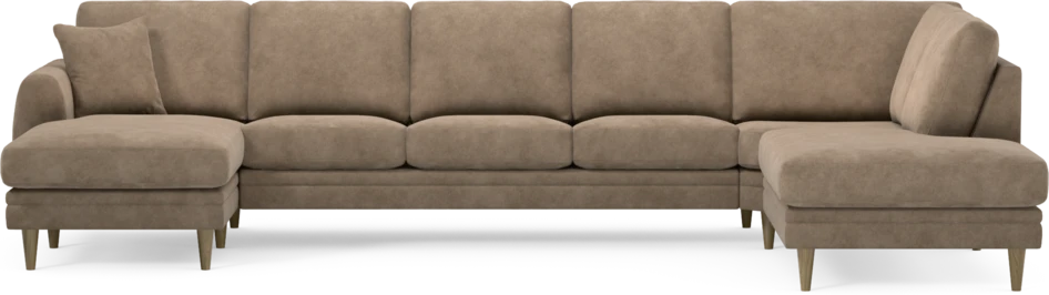 Eden - 3-sits soffa med schäslong vänster och divan höger - Beige
