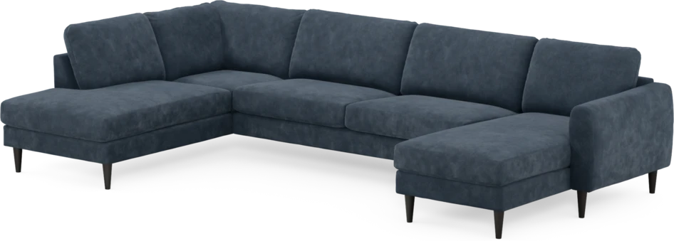Bridge - 3-sits soffa med divan vänster och schäslong höger - Blå