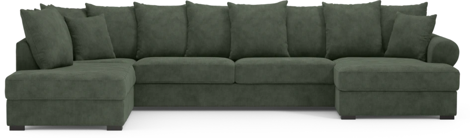 Town - 3-sits soffa med divan vänster och schäslong höger - Grön