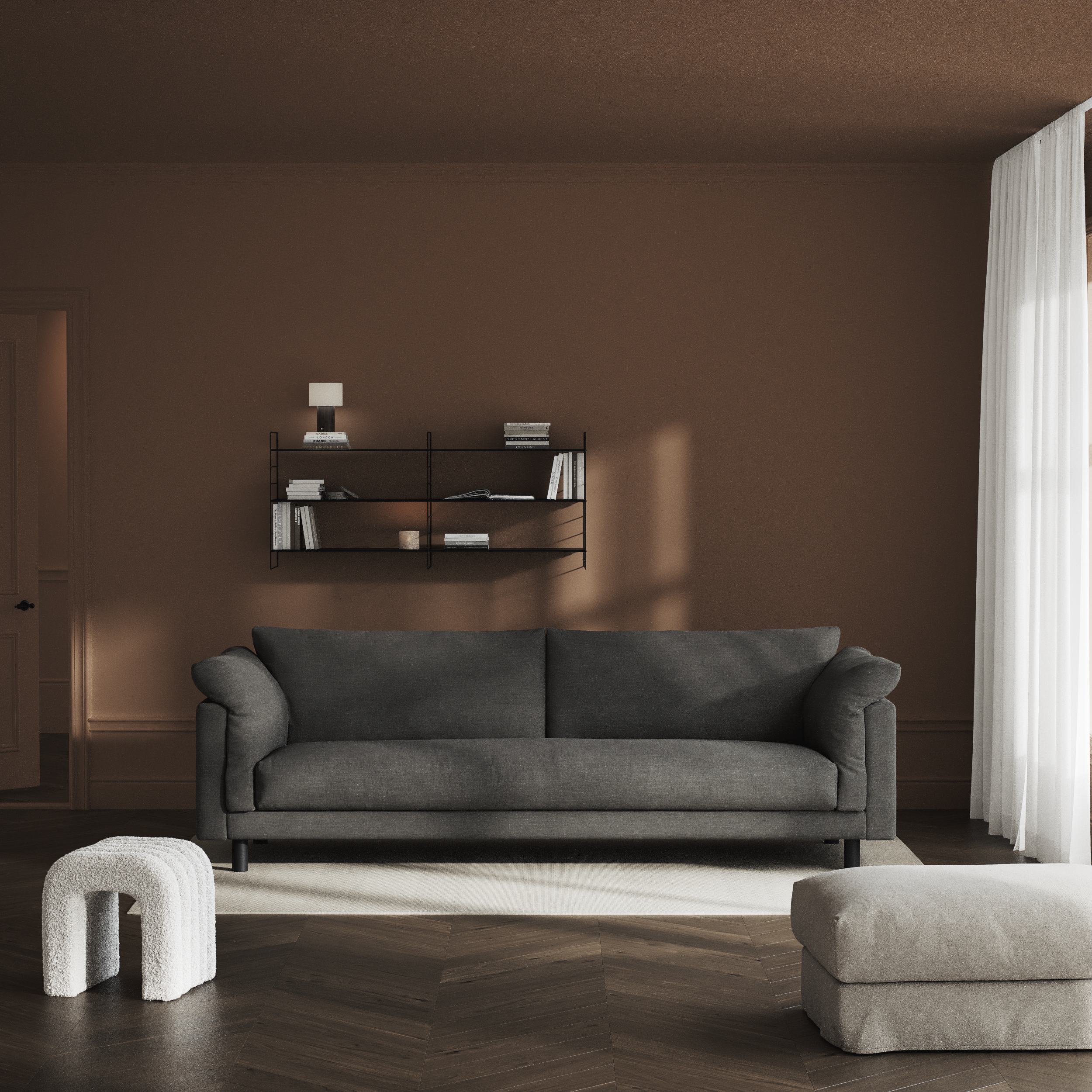 Cherrie - 4-sits soffa, hel dyna, fast klädsel - inspiration