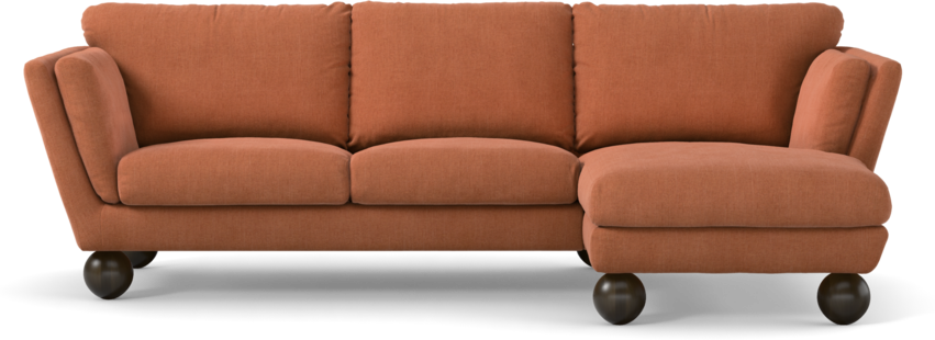Madison - 2-sits soffa med schäslong höger - Orange