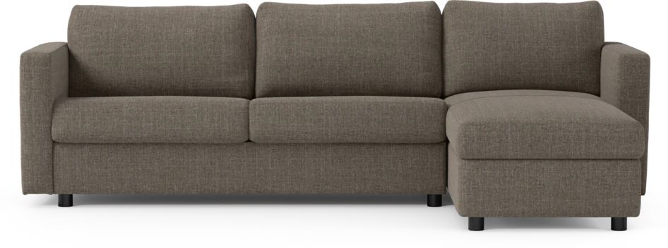 Lindö - Bäddsoffa 2,5-sits med schäslong, vändbar - Brun