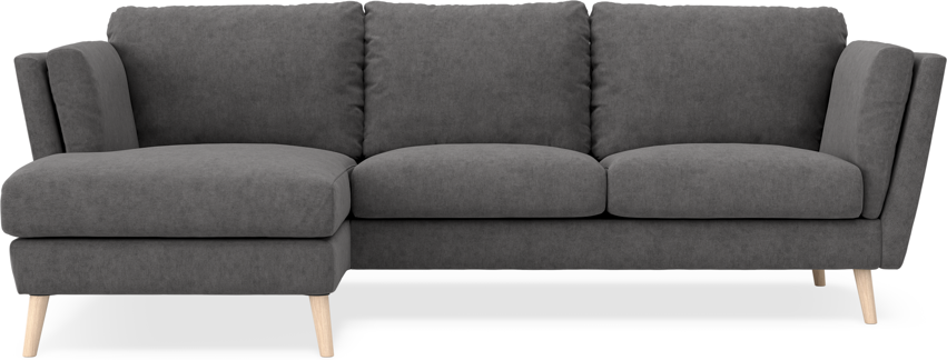Madison Lux - 2-sits soffa med schäslong vänster - Grå