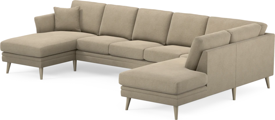 Eden - 3-sits soffa med schäslong vänster och divan höger - Beige