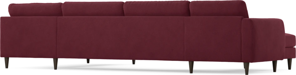 Bridge - 3-sits soffa med schäslong vänster och divan höger - Röd