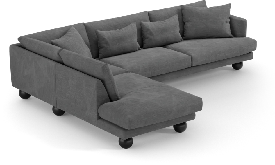 Harper - 3-sits soffa med divan vänster - Grå