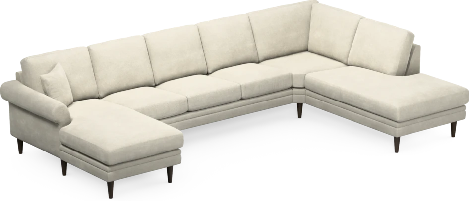 Eden - 3-sits soffa med schäslong vänster och divan höger - Vit