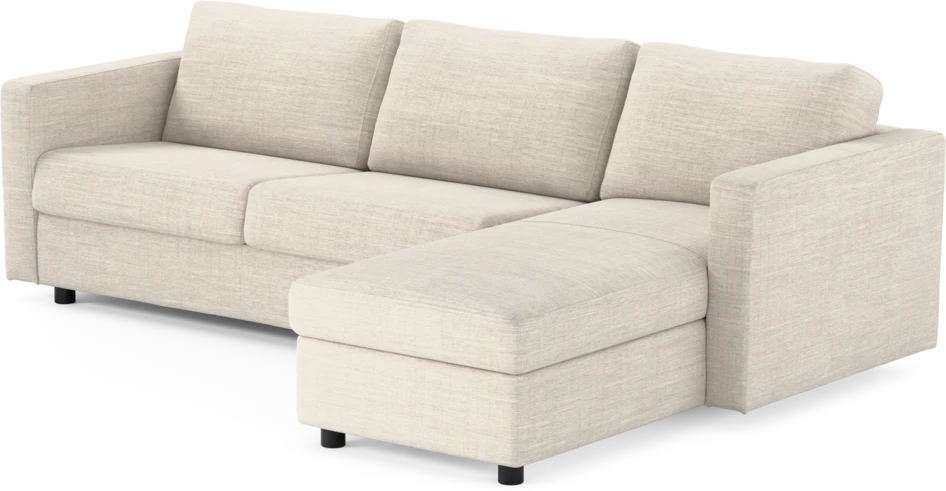 Lindö - Bäddsoffa 2,5-sits med schäslong, vändbar - Vit