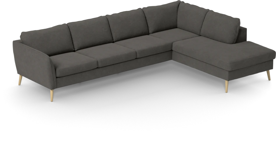 County - 3-sits soffa med divan höger - Brun