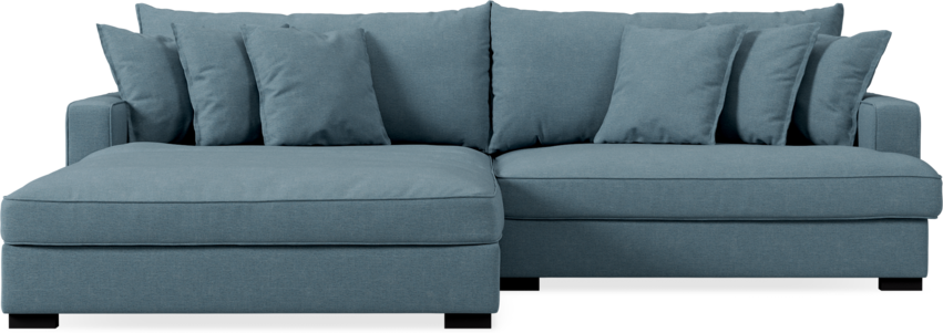 Rossi - 2-sits soffa med schäslong XL vänster - Blå