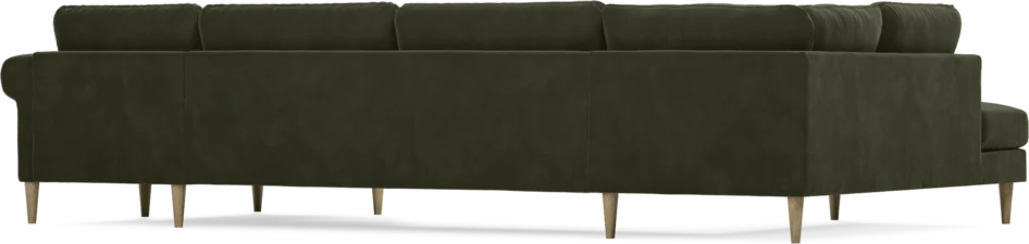 Bridge - 3-sits soffa med divan vänster och schäslong höger - Grön