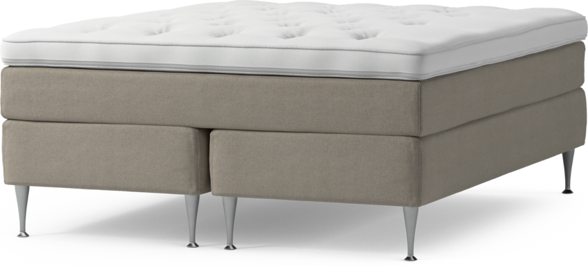 Delux Sense - Kontinentalsäng, dubbelsäng med bäddmadrass och sängben - Beige