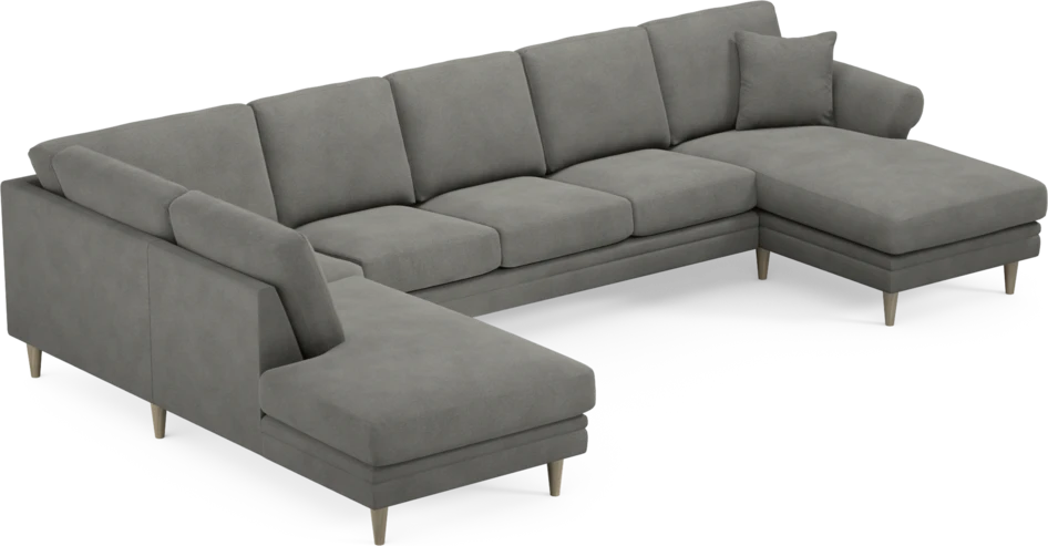 Eden - 3-sits soffa med divan vänster och schäslong höger - Grå
