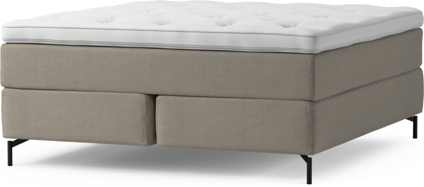 Delux Exclusive - Kontinentalsäng, dubbelsäng med bäddmadrass och sängben - Beige