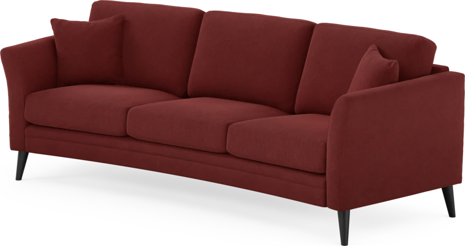 Eden - 3-sits soffa svängd - Röd