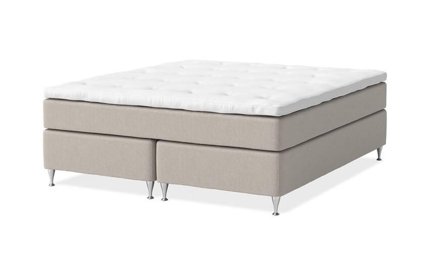 Sleep Delux - Kontinentalsäng, dubbelsäng med bäddmadrass Sleep Delux vit - Beige