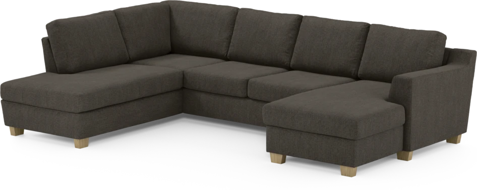 Friday - 3-sits soffa med divan vänster och schäslong höger - Brun