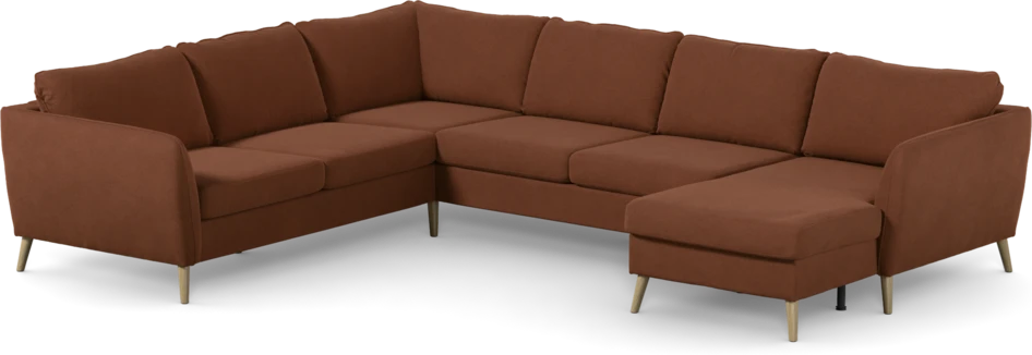 County - Hörnsoffa, 2+3-sits med schäslong höger - Orange