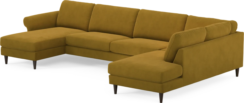 Bridge - 3-sits soffa med schäslong vänster och divan höger - Gul