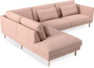 Willow - 3-sits soffa med divan vänster, fast klädsel - Rosa