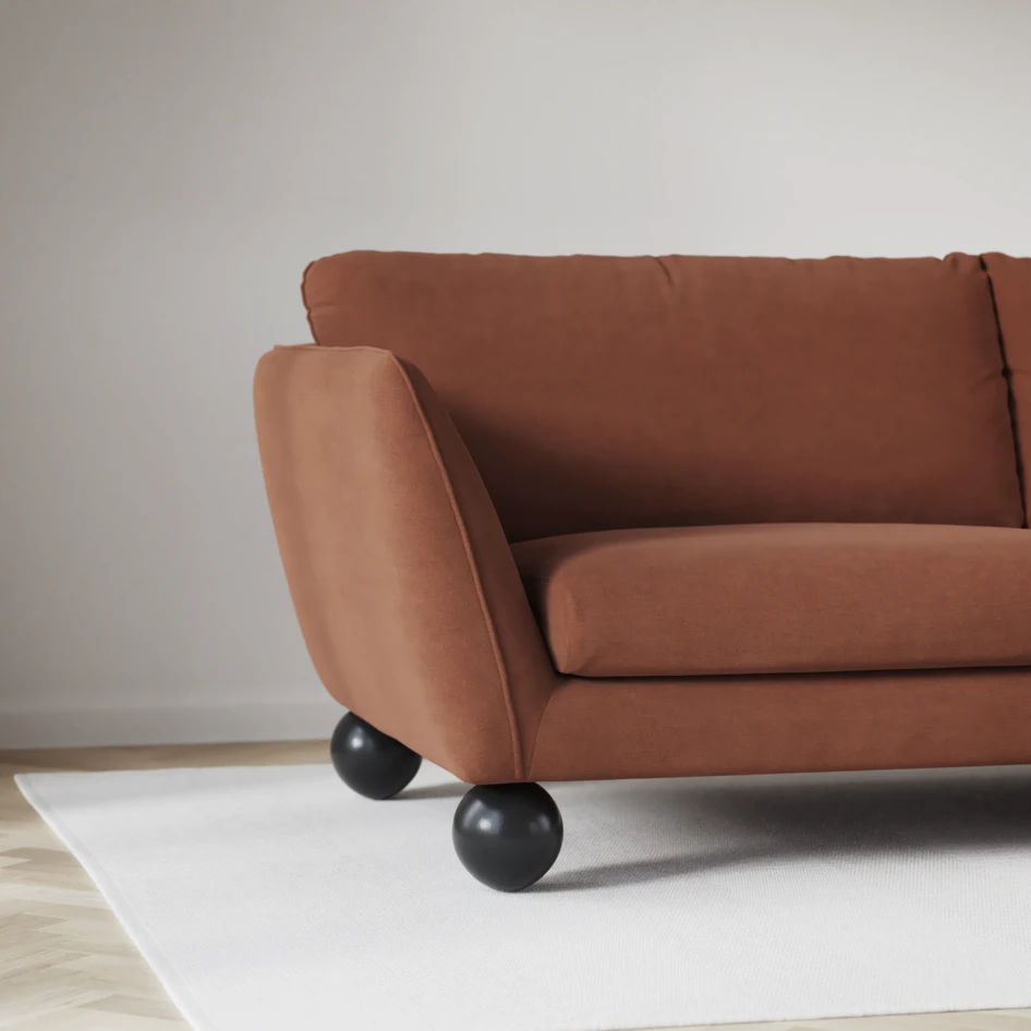 Madison - 2-sits soffa med divan vänster och schäslong höger - Röd