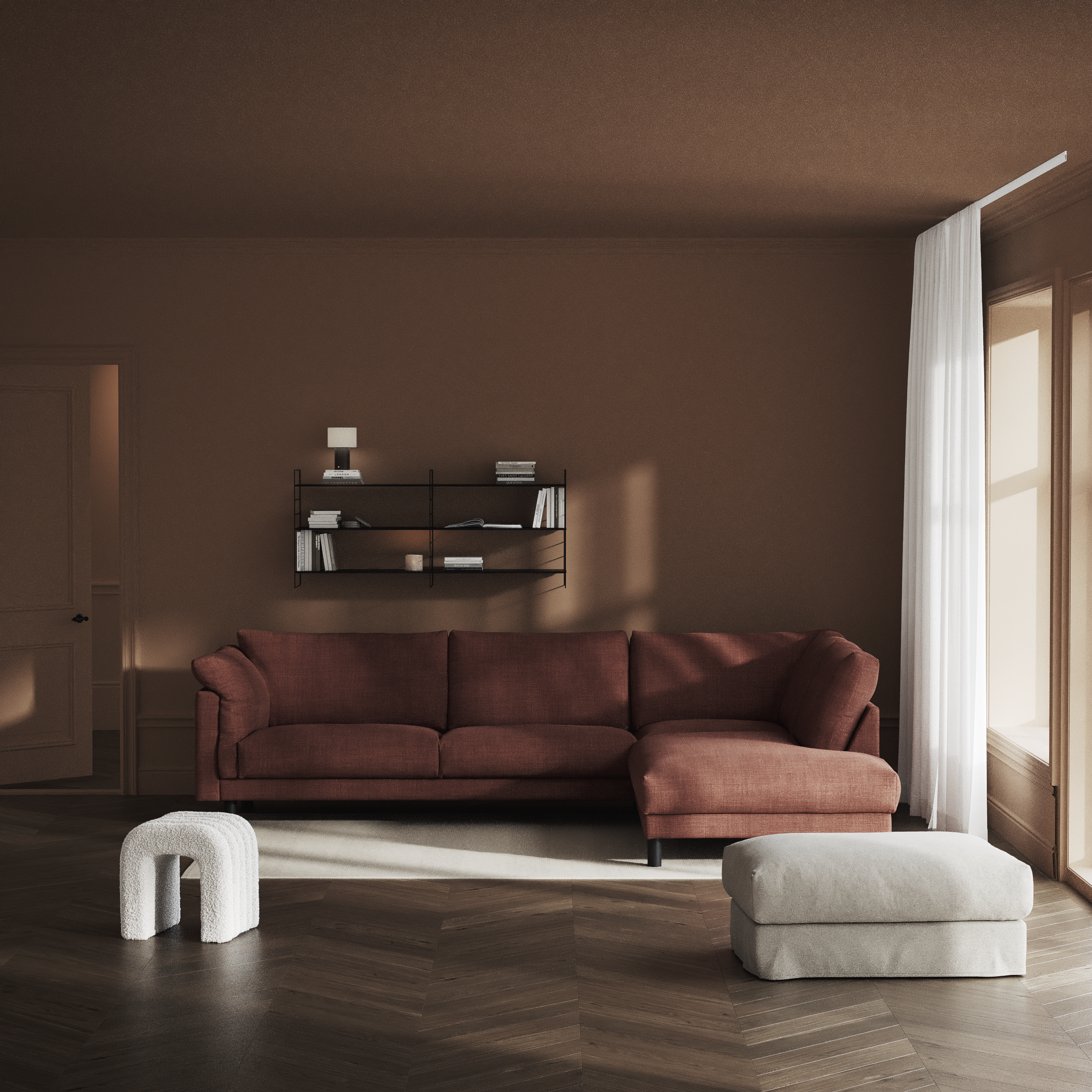 Cherrie - 3-sits soffa med divan höger, fast klädsel - inspiration