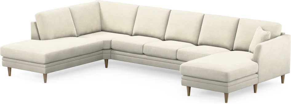 Eden - 3-sits soffa med divan vänster och schäslong höger - Vit