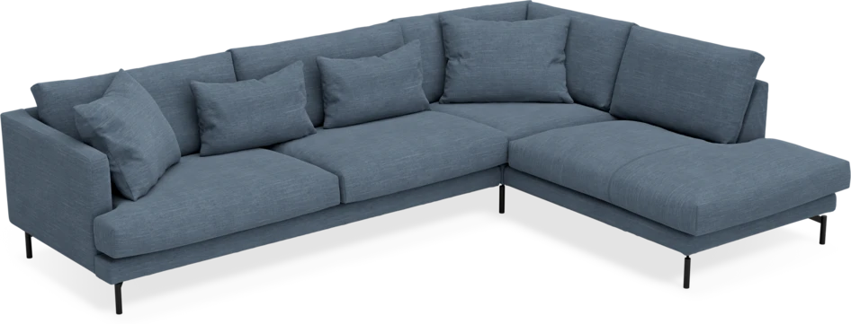 Harper - 3-sits soffa med divan höger - Blå