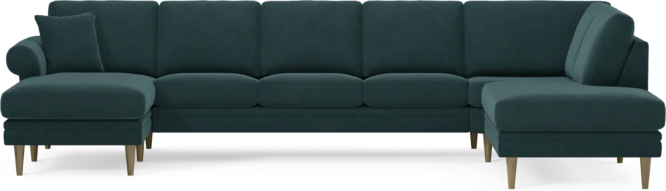 Eden - 3-sits soffa med schäslong vänster och divan höger - Blå