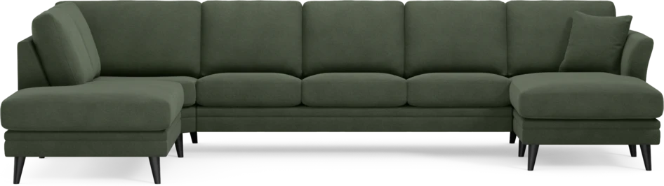 Eden - 3-sits soffa med divan vänster och schäslong höger - Grön