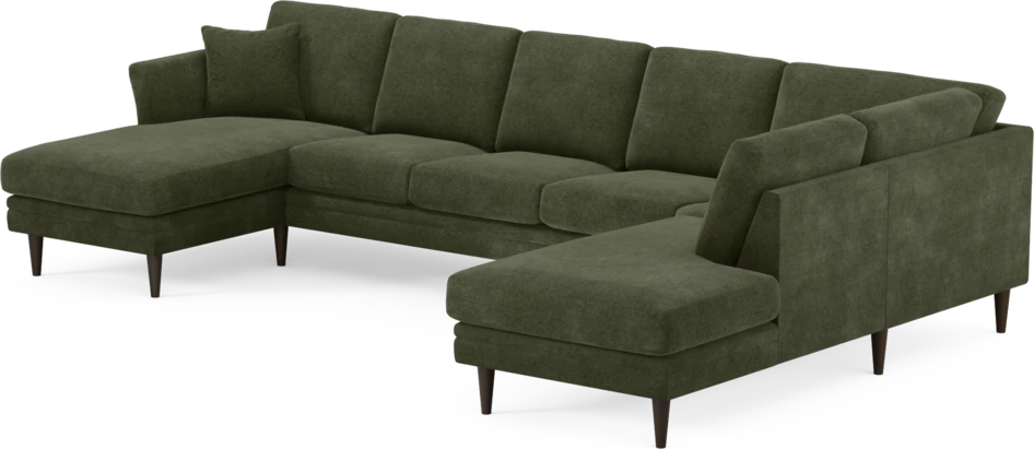 Eden - 3-sits soffa med schäslong vänster och divan höger - Grön