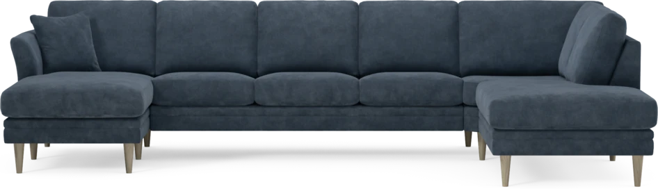 Eden - 3-sits soffa med schäslong vänster och divan höger - Blå