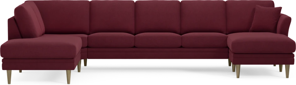 Eden - 3-sits soffa med divan vänster och schäslong höger - Röd