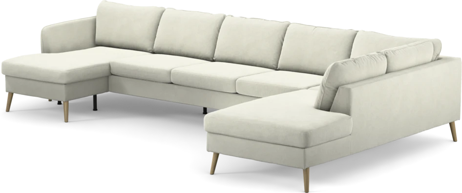 County - 4-sits soffa med schäslong vänster och divan höger - Vit