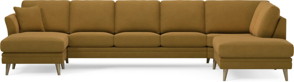 Eden - 3-sits soffa med schäslong vänster och divan höger - Gul